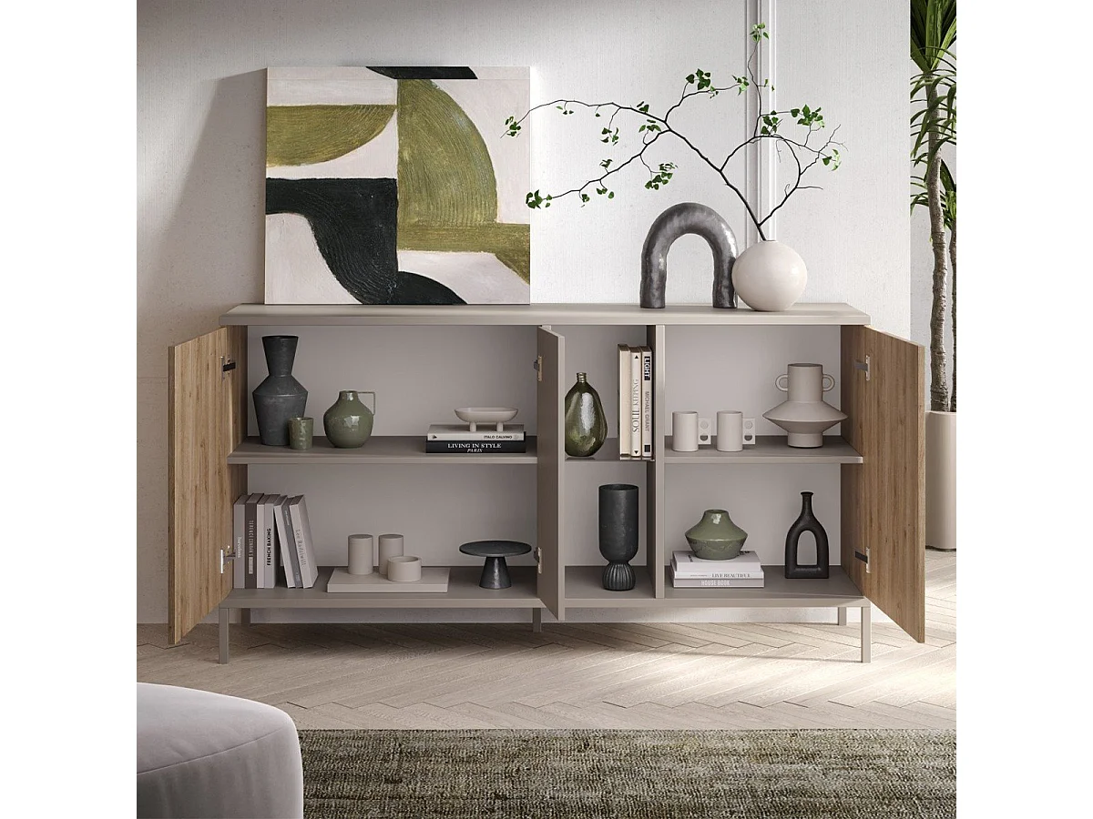 Petit buffet 3 portes et 1 niche L160 cm - GENT