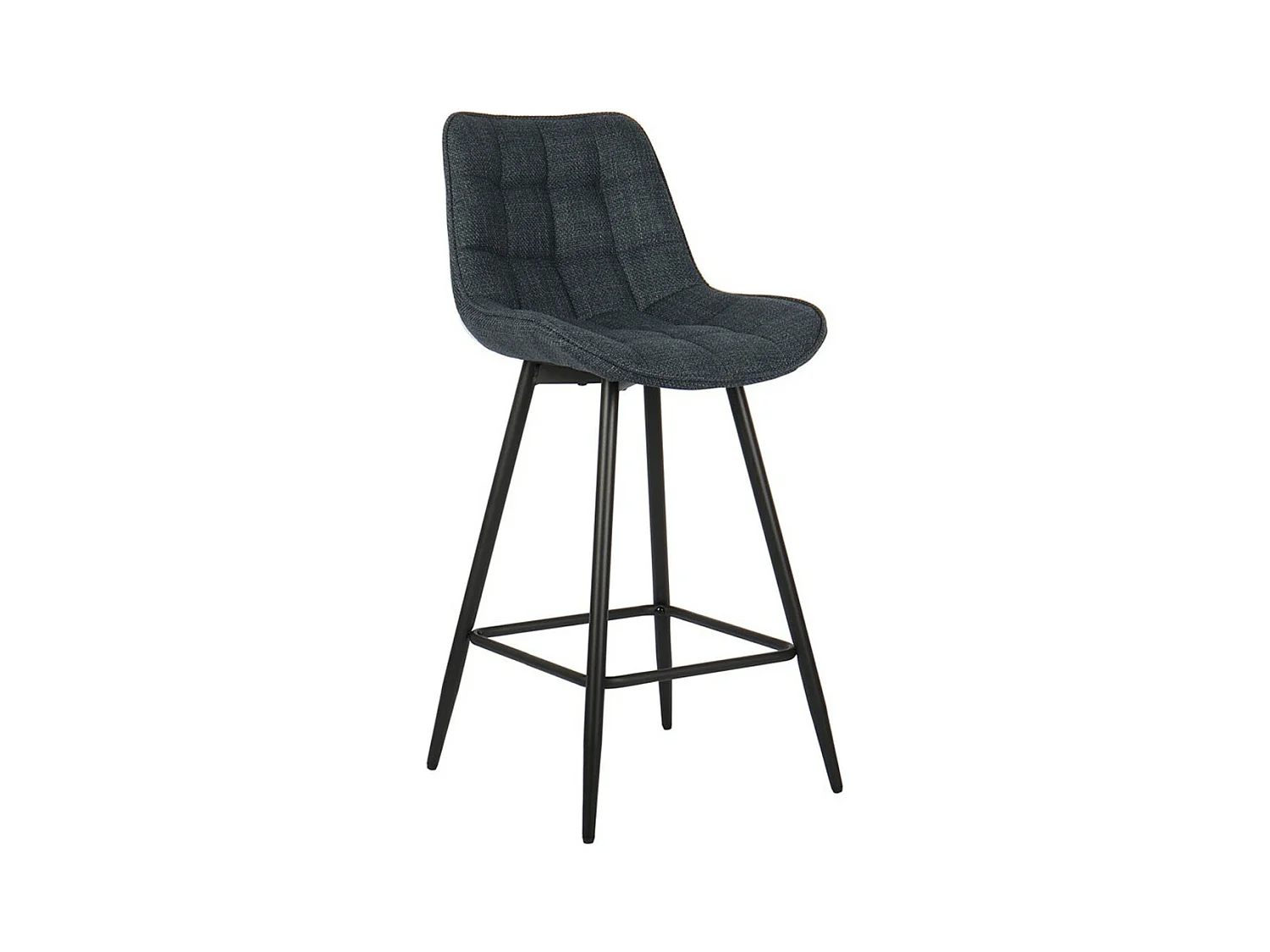Lot de 2 tabourets de bar style vintage en tissu coloris bleu foncé collection ALTO