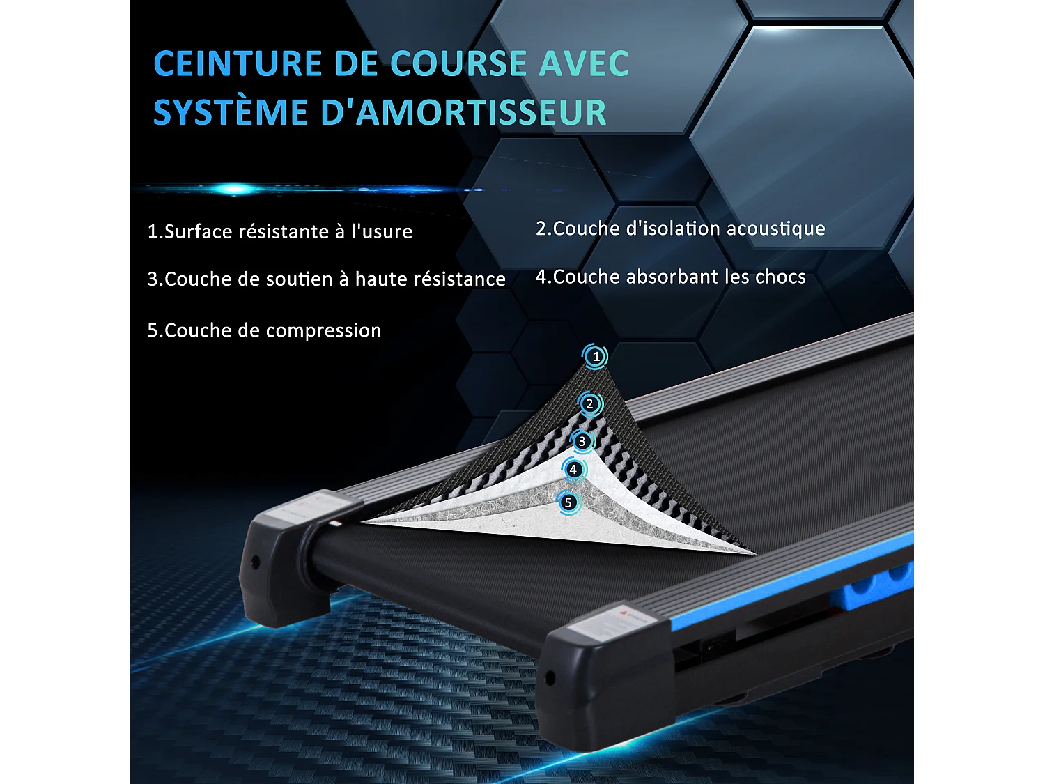 Tapis de course pliable - tapis de marche 6 Km/h max. 370 W - collaboration Aosom.fr x FFHandball - orange noir