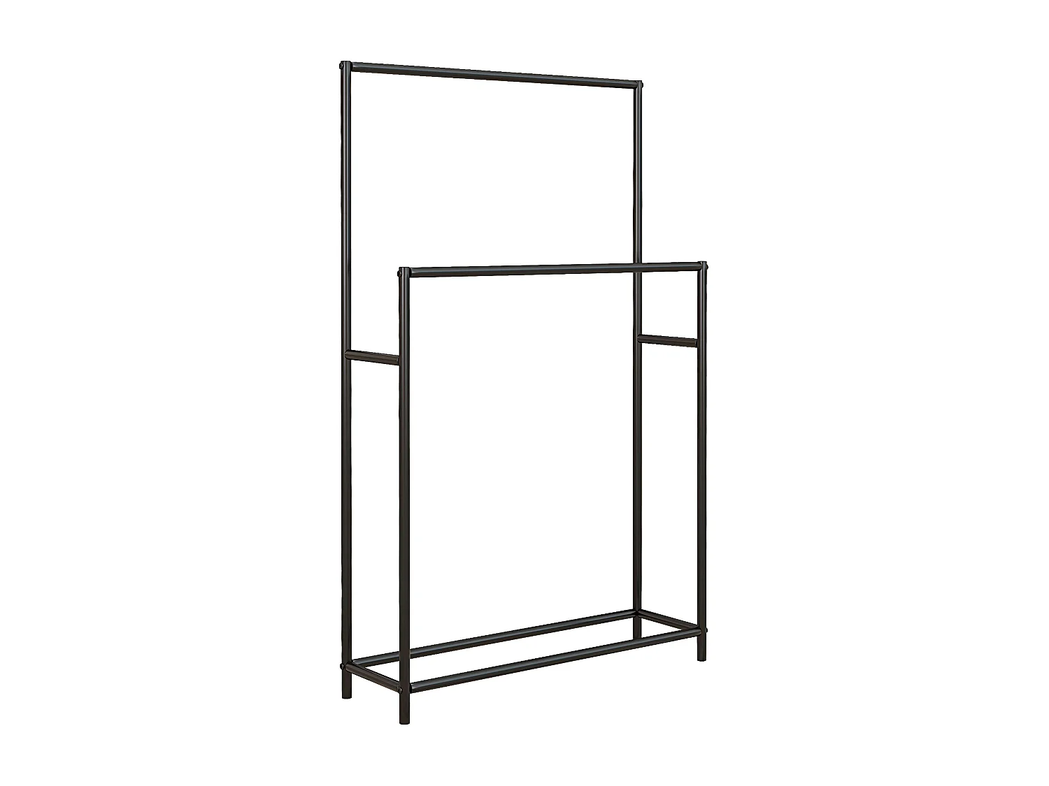 Porte-serviettes sur pied 2 niveaux dim. 66L x 20l x 110H cm métal noir
