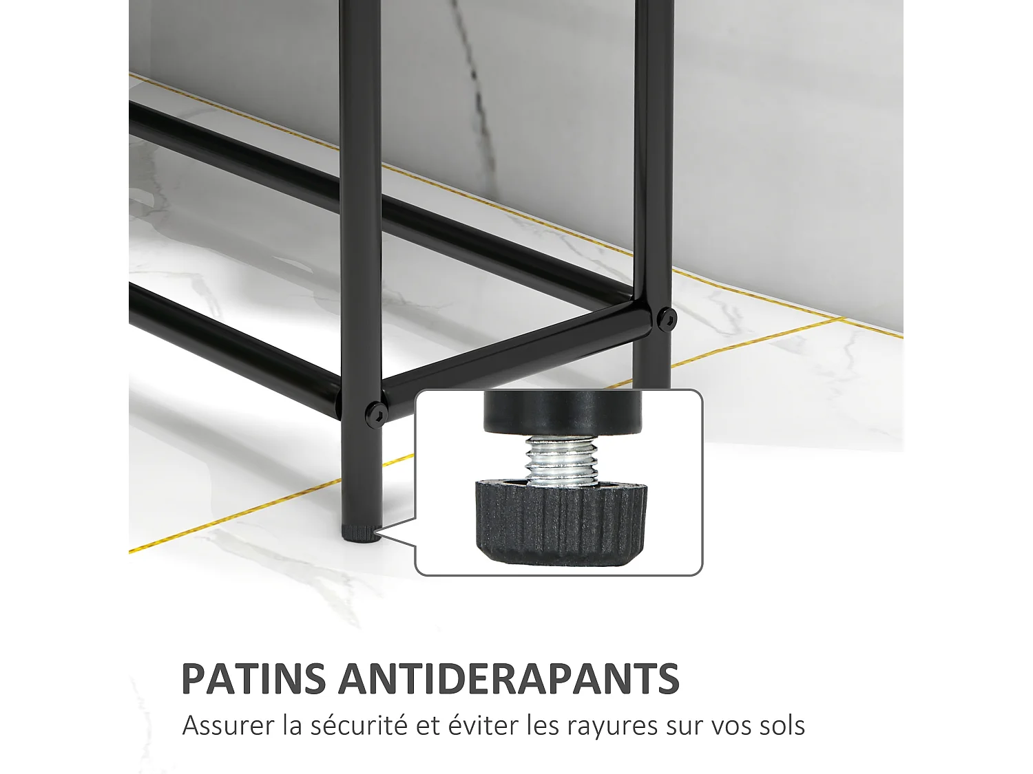 Porte-serviettes sur pied 2 niveaux dim. 66L x 20l x 110H cm métal noir