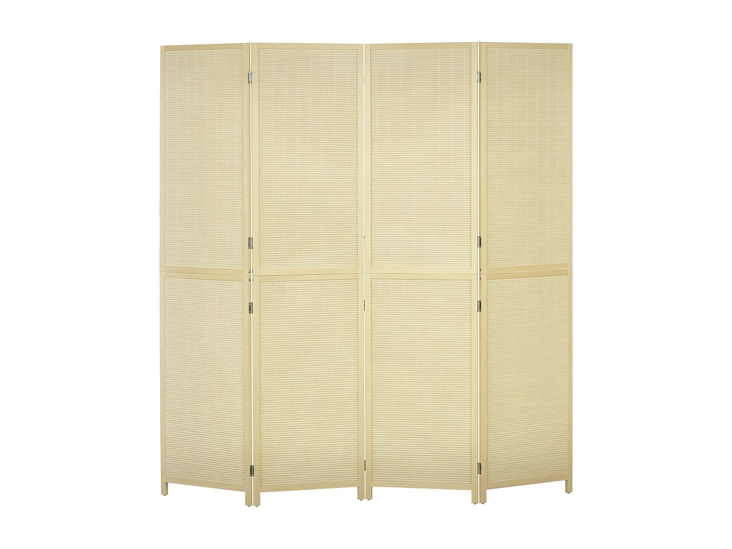 Paravent séparateur de pièce 4 panneaux pliables dim. 180L x 180H cm bois de bambou