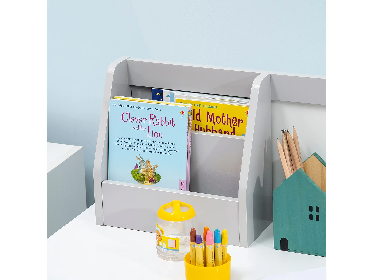 Ensemble table et chaise pour enfant gris avec tableau blanc - bureau pour enfant +5 ans - 90L x 45l x 85H cm