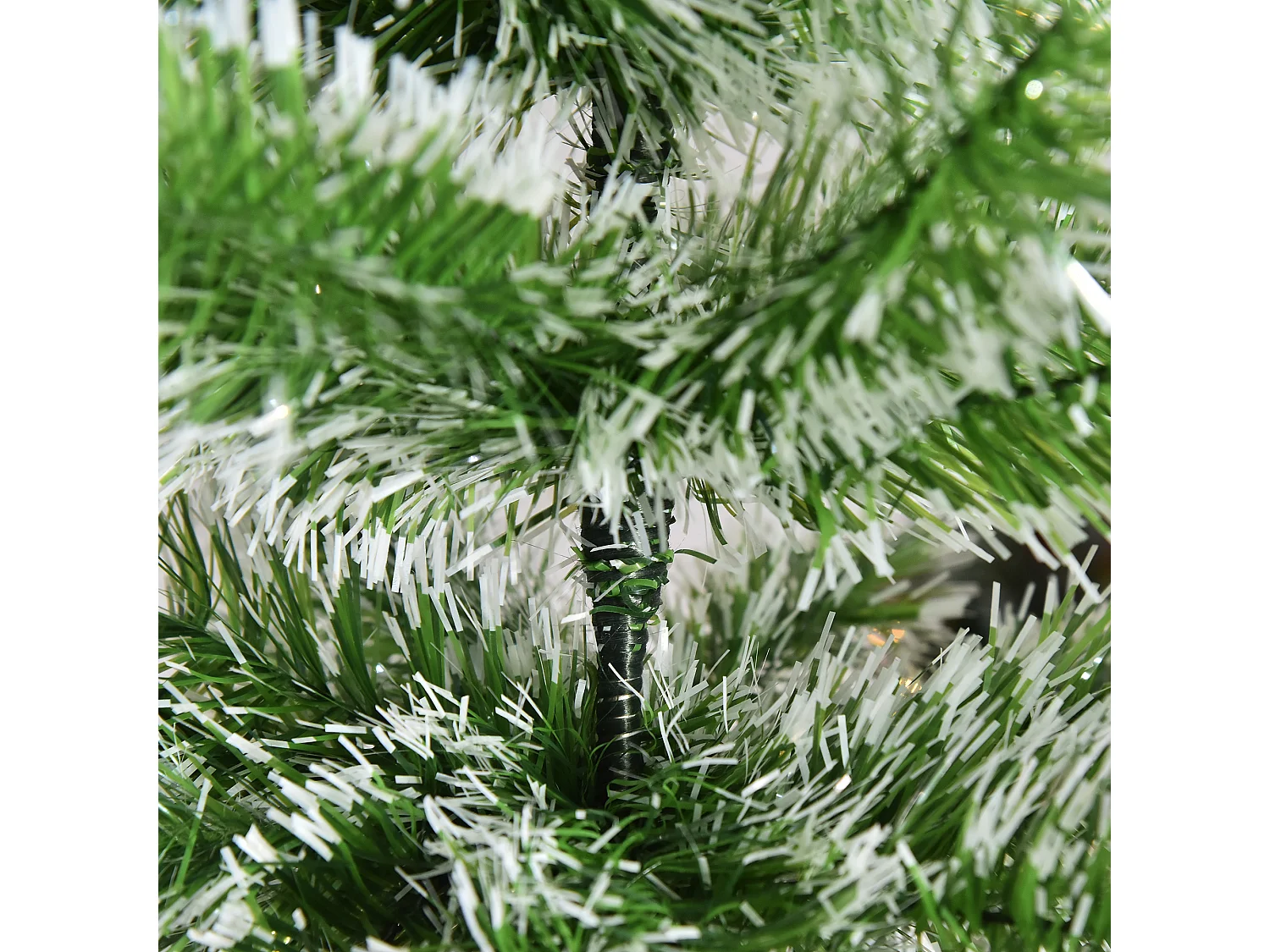 Sapin de Noël artificiel aspect enneigé Ø 100 x 210H cm 968 branches épines imitation Nordmann grand réalisme