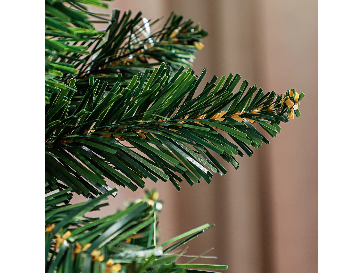 Sapin de Noël artificiel 210 cm slim avec support en acier pliable, 687 branches épines, décoration de Noël effet réaliste, vert