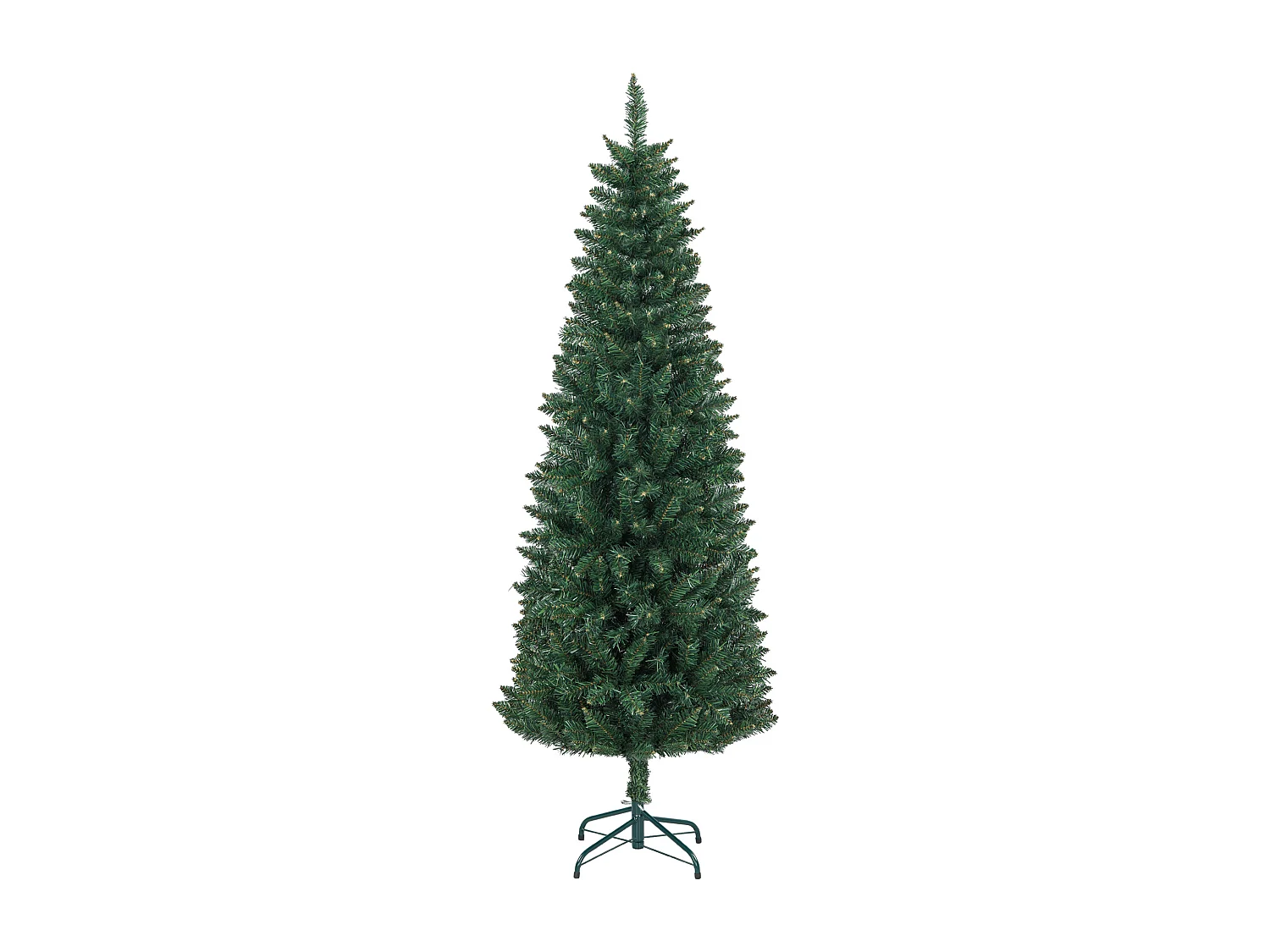 Sapin de Noël artificiel 180 cm slim avec support en acier pliable, 479 branches épines, décoration de Noël effet réaliste, vert