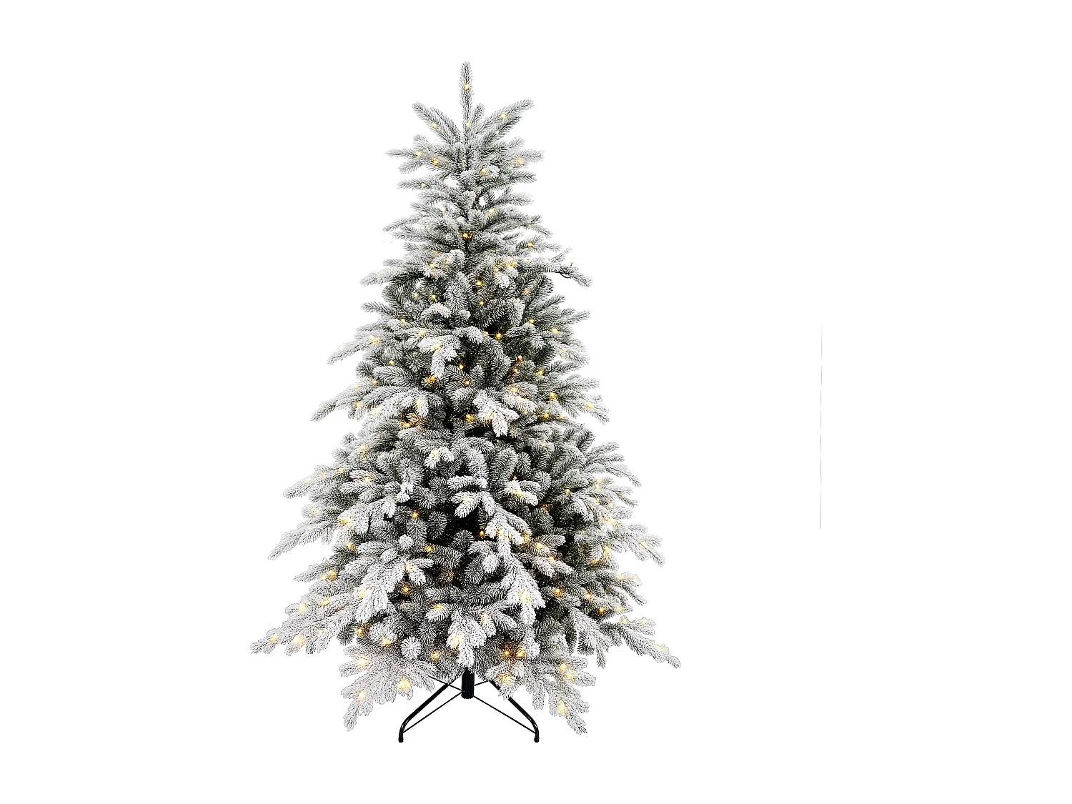 Sapin de Noël artificiel LED H.180 cm - sapin de Noël enneigé - 1321 branches 300 LED blanc chaud