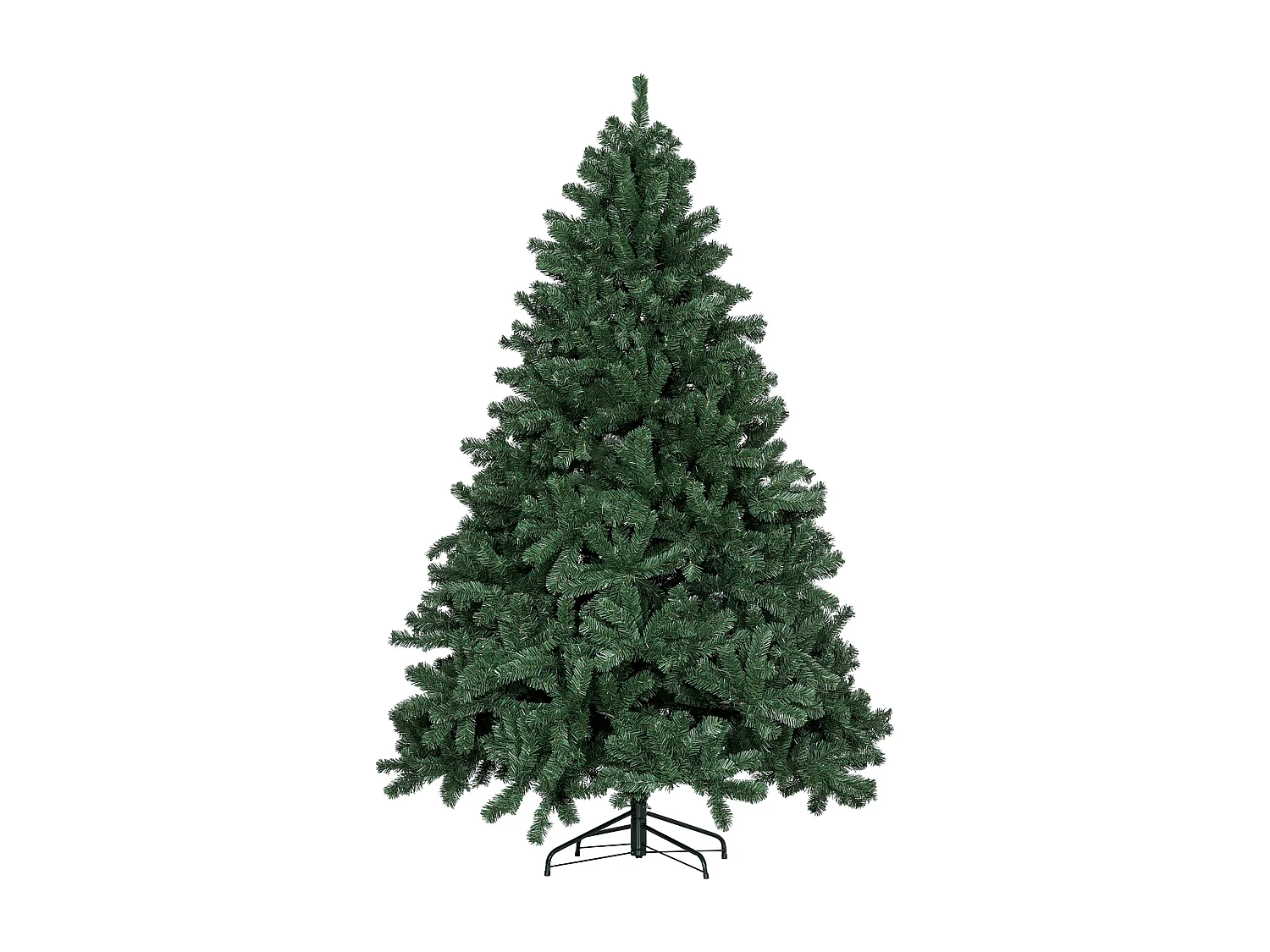 Sapin de Noël artificiel H.210 cm 1674 branches épines grand réalisme métal PVC PE vert
