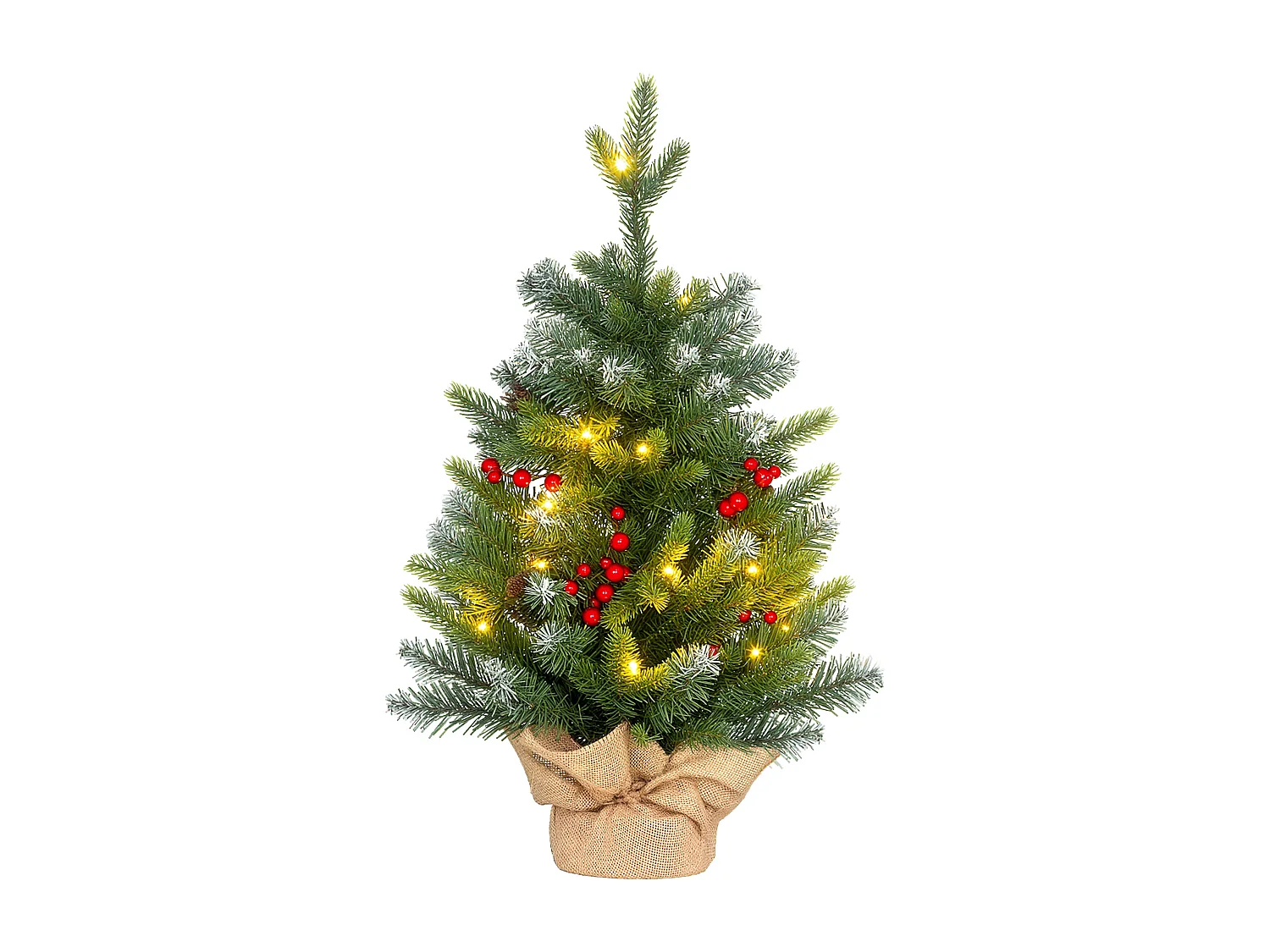 Mini sapin de Noël avec éclairage LED - petit sapin de Noël artificiel - décoration de Noël - 60 cm