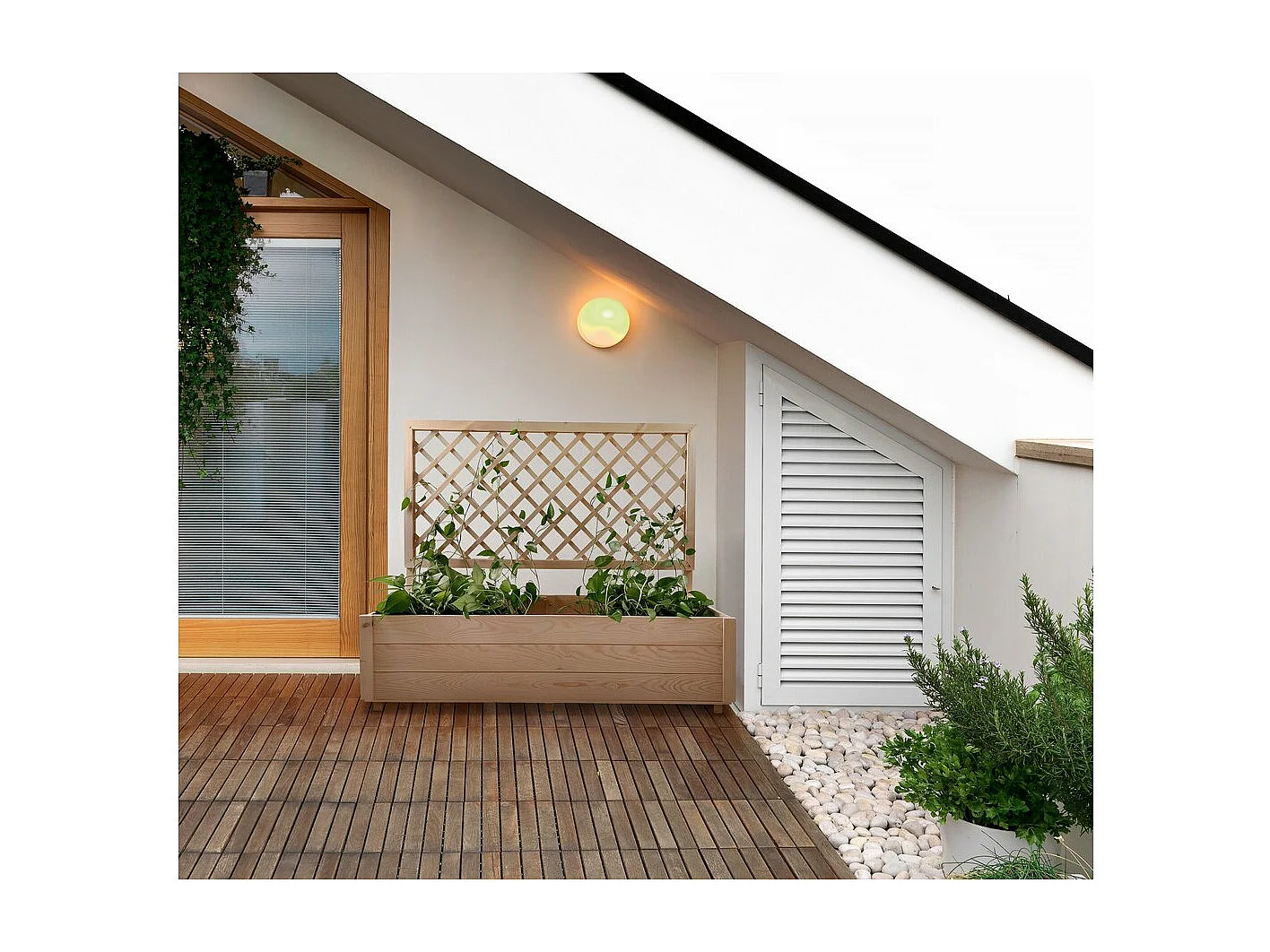 Pflanzkasten aus Holz "Orpin" mit Rankgitter - 128 x 44,5 x 103,5 cm