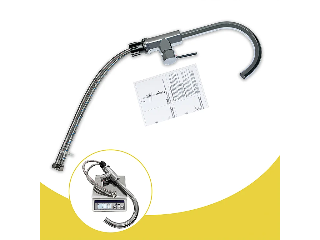 Rubinetto da cucina miscelatore monocomando con beccuccio alto girevole 360, cromato