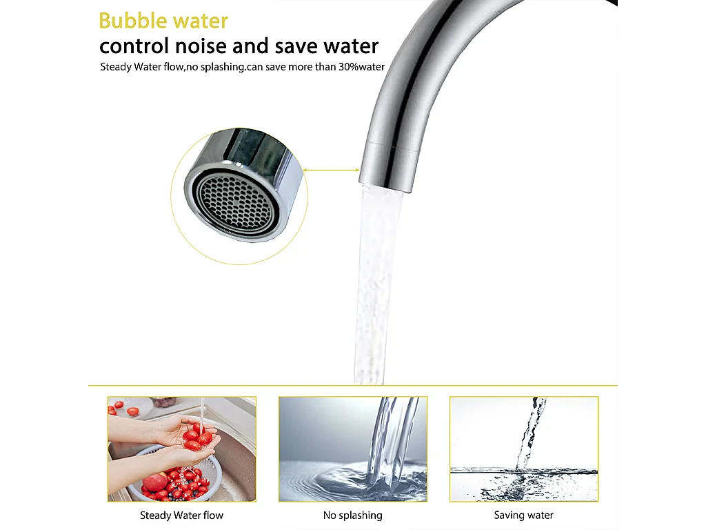 Rubinetto da cucina miscelatore monocomando con beccuccio alto girevole 360, cromato