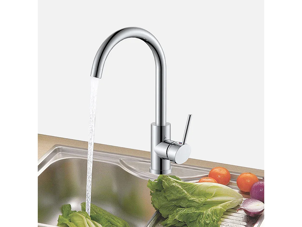 Miscelatore da cucina in acciaio inossidabile Joystick monocomando,cromato AICA