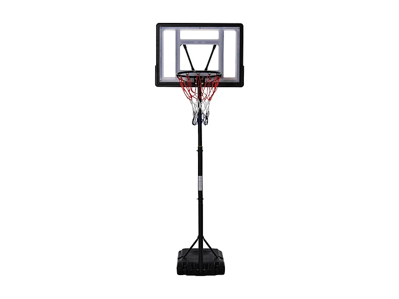Panier de basketball sur pied - H. réglable 203-258 cm - roulettes, base de lestage - noir