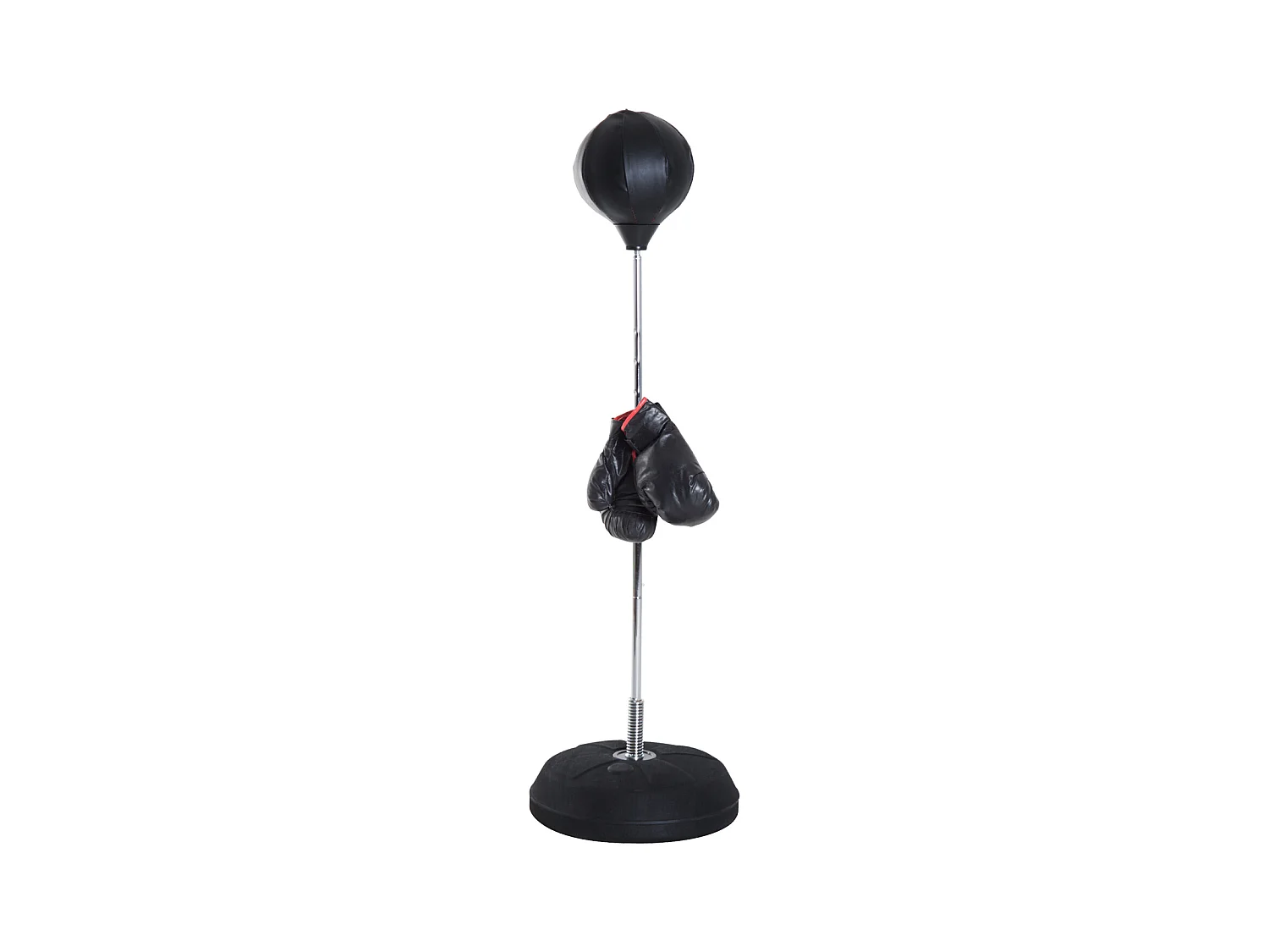 Punching ball sur pied réglable en hauteur 126-144 cm avec gants, pompe et base de lestage noir