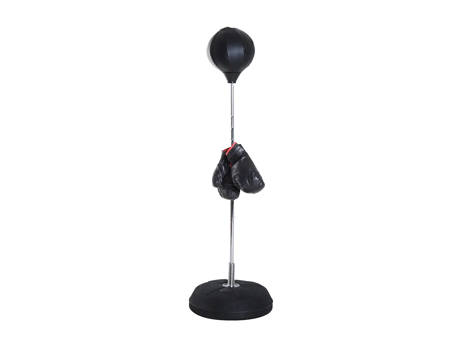 Punching ball sur pied réglable en hauteur 126-144 cm avec gants, pompe et base de lestage noir