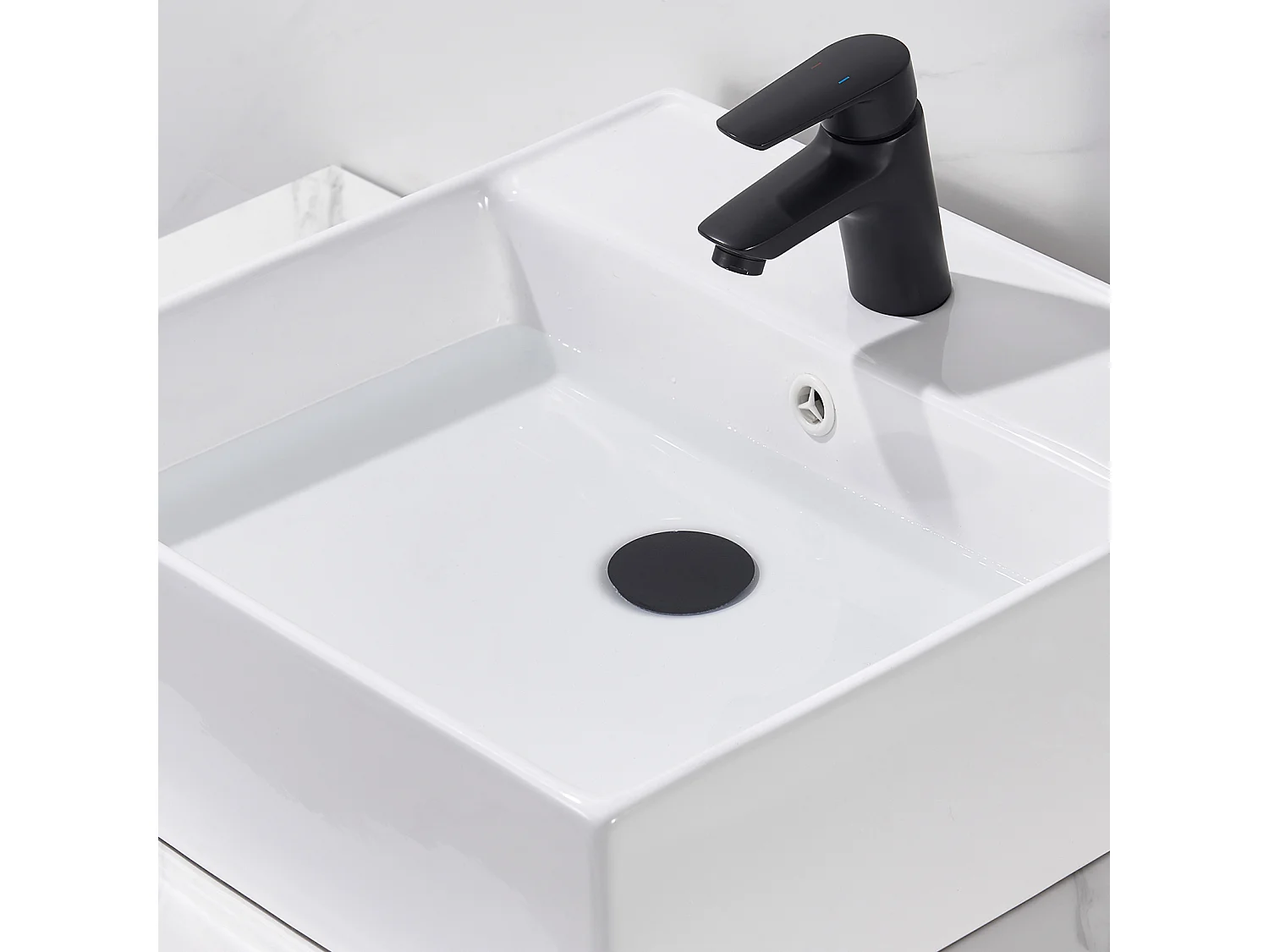 Auralum max  Bonde de Lavabo avec Trop Plein,Bonde de Lavabo Pop Up Valve,Bonde de Lavabo avec Panier à Crépine pour Salle de Bain,Noir