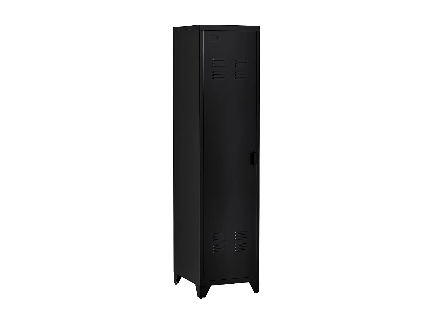 Armoire vestiaire métal design industriel - barre penderie, 3 étagères - dim. 43L x 50l x 180H cm - métal noir