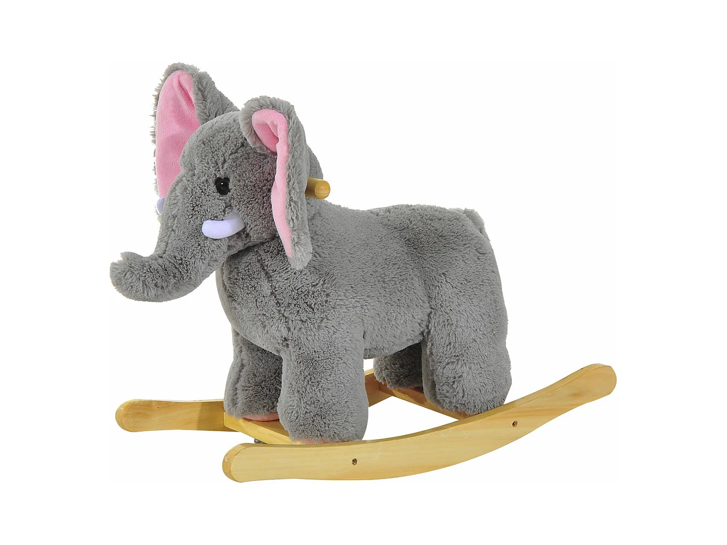 Jouet à bascule éléphant pour enfant +18 mois effet sonore poignées gris