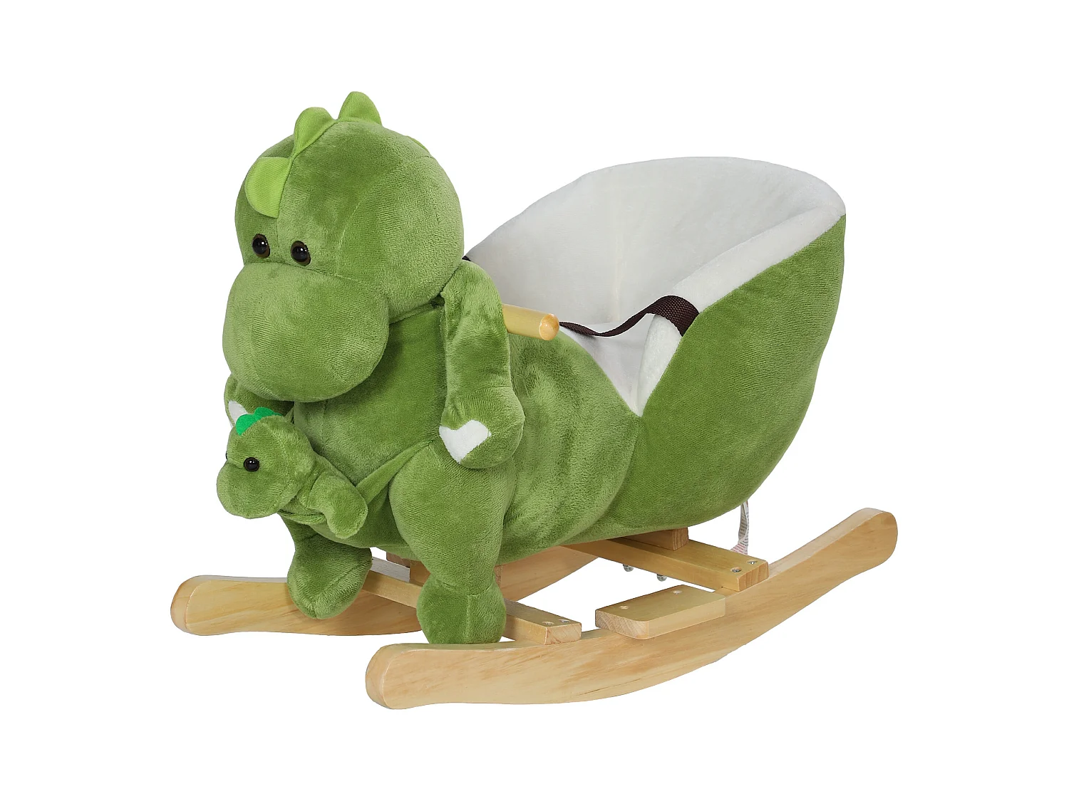 Jouet à bascule dinosaure pour enfant +18 mois 32 musiques peluche bébé dino inclus vert