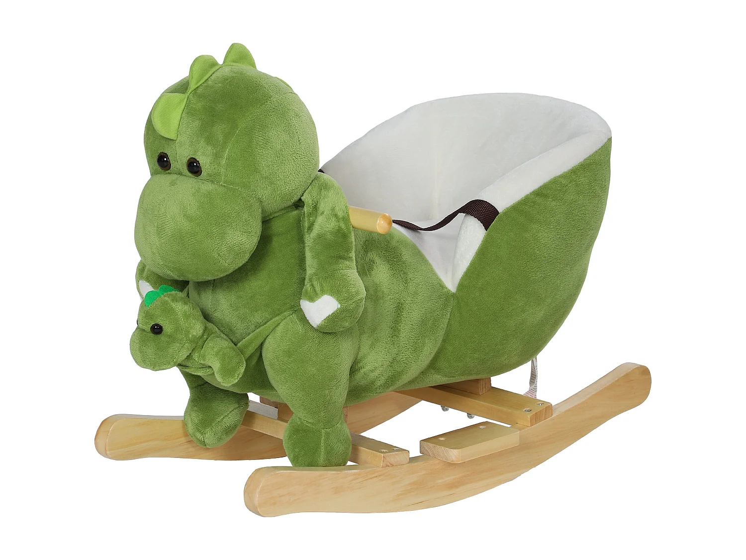 Jouet à bascule dinosaure pour enfant +18 mois 32 musiques peluche bébé dino inclus vert