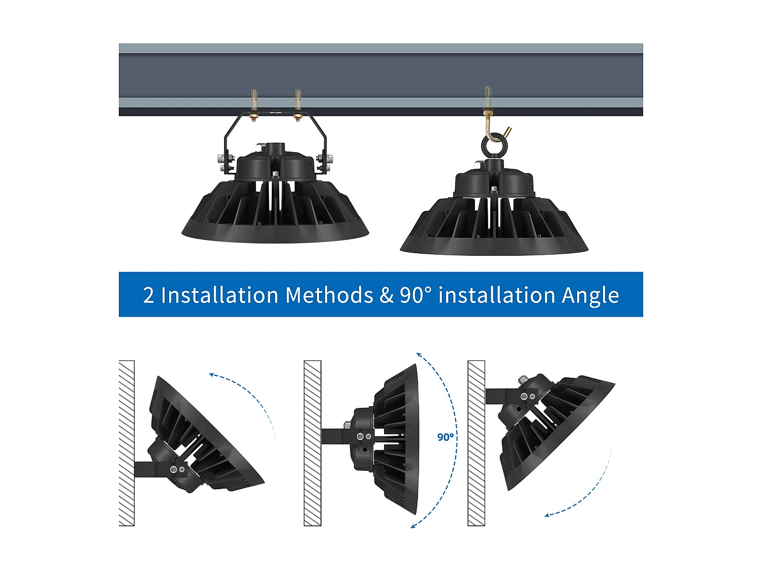 Anten Industrie-LED-Flutlicht 150 W | UFO-Hallenleuchte | Kaltweiß 5000 K, 22500 lm, Beleuchtung für Lager/Werkstatt/Hängezimmer/Garage/Ausstellungsraum