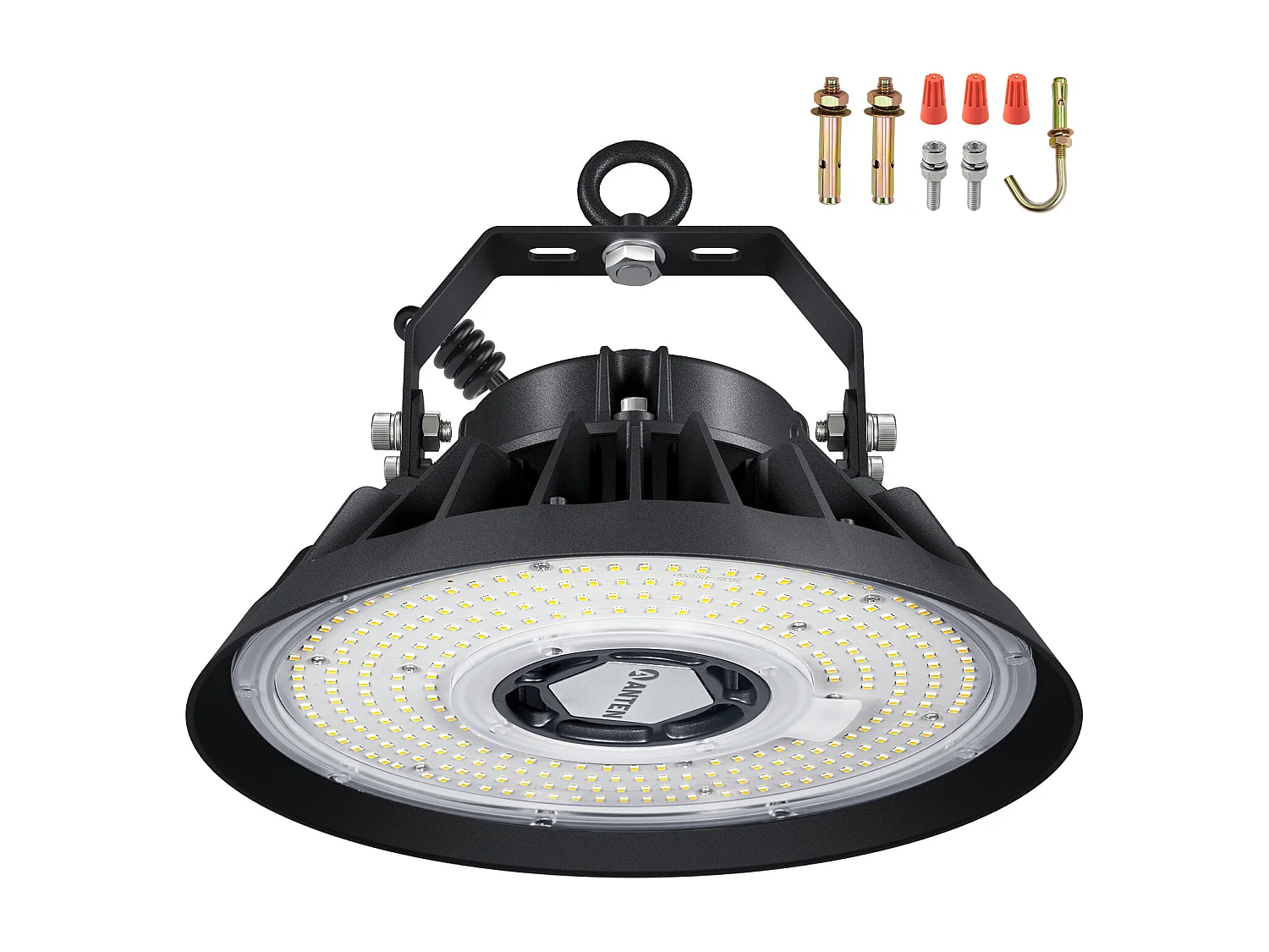 Anten Projecteur LED Industriel 150W| UFO Haute Baie Lampe|Blanc Froid 5000K 22500LM, Éclairage pour Entrepôt/Atelier/Hanger/Garage/Salle d'exposition