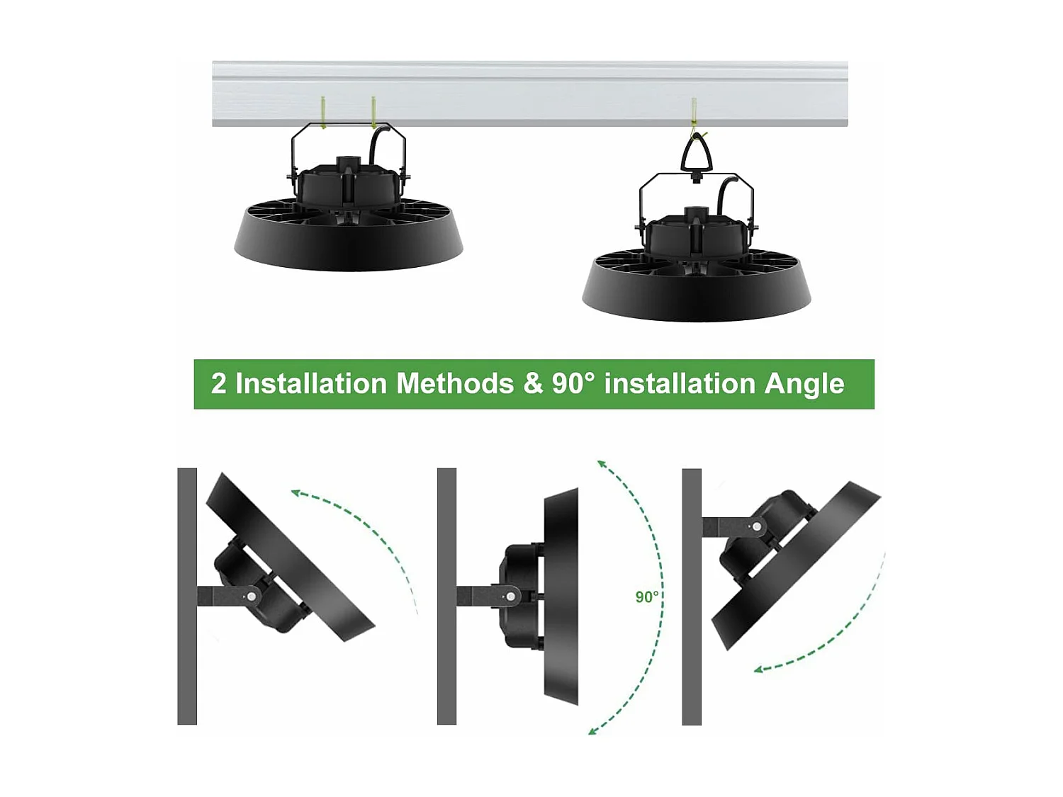 LED Hallenbeleuchtung 200W Kaltweiß 5000K, UFO LED Highbay Flutlicht, 90° Abstrahlwinkel, 34000lm IP65 Industrielampe, Hallenfluter