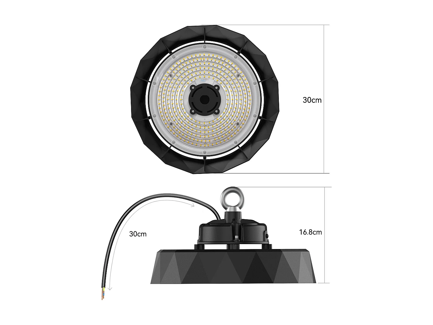 Anten Industrie-LED-Flutlicht 150 W | UFO-Hallenleuchte | Kaltweiß 6000 K, 22500 lm, Beleuchtung für Lager/Werkstatt/Hängezimmer/Garage/Ausstellungsraum