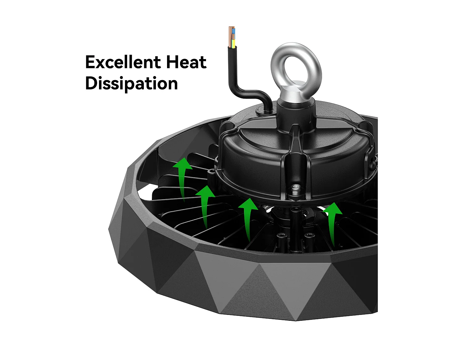 Anten Industrie-LED-Flutlicht 150 W | UFO-Hallenleuchte | Kaltweiß 6000 K, 22500 lm, Beleuchtung für Lager/Werkstatt/Hängezimmer/Garage/Ausstellungsraum