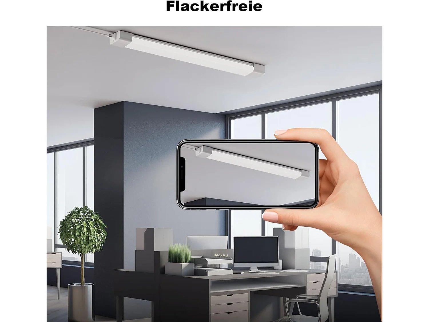 18W Neon LED 60CM, 1980lm anschließbare LED-Röhre, Naturweiß (4000K) LED-Streifen IP65 für Garage Werkstatt Keller Badezimmer Büro Parkplatz