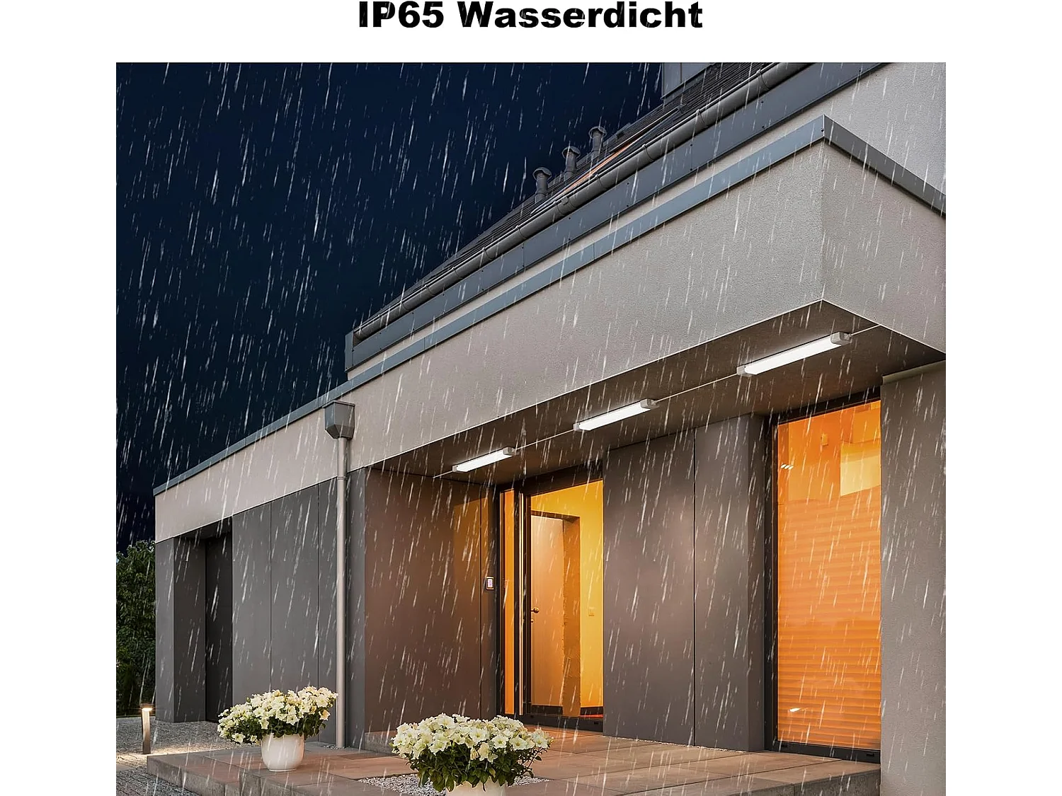 18W Neon LED 60CM, 1980lm anschließbare LED-Röhre, Naturweiß (4000K) LED-Streifen IP65 für Garage Werkstatt Keller Badezimmer Büro Parkplatz