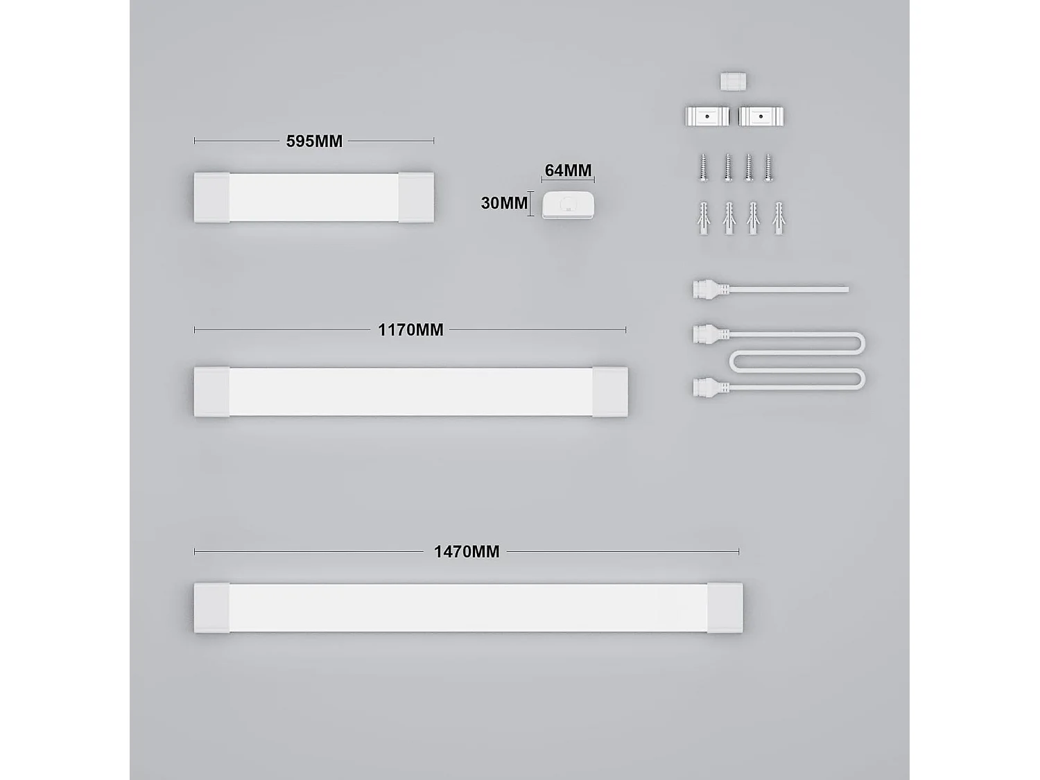 18W Neon LED 60CM,1980lm Connectable Tube LED,Blanc Naturel(4000K) Reglette LED IP65 pour Garage Ateliers Sous-sol Salle de bain Bureau Parking