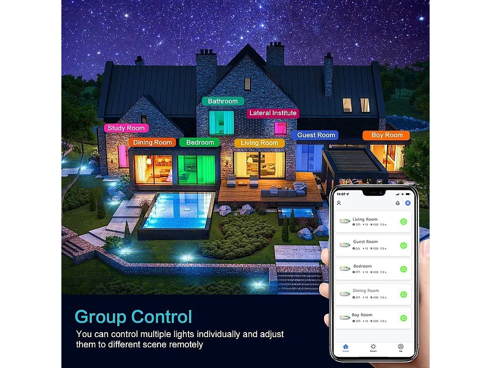 Anten Smart LED-Deckenleuchte 24W(Ø 30cm)|RGB-Hintergrundbeleuchtung| Einstellbare Farbtemperatur 3000–6500 K | Kompatibel mit Alexa/Google Assistant, Schwarz