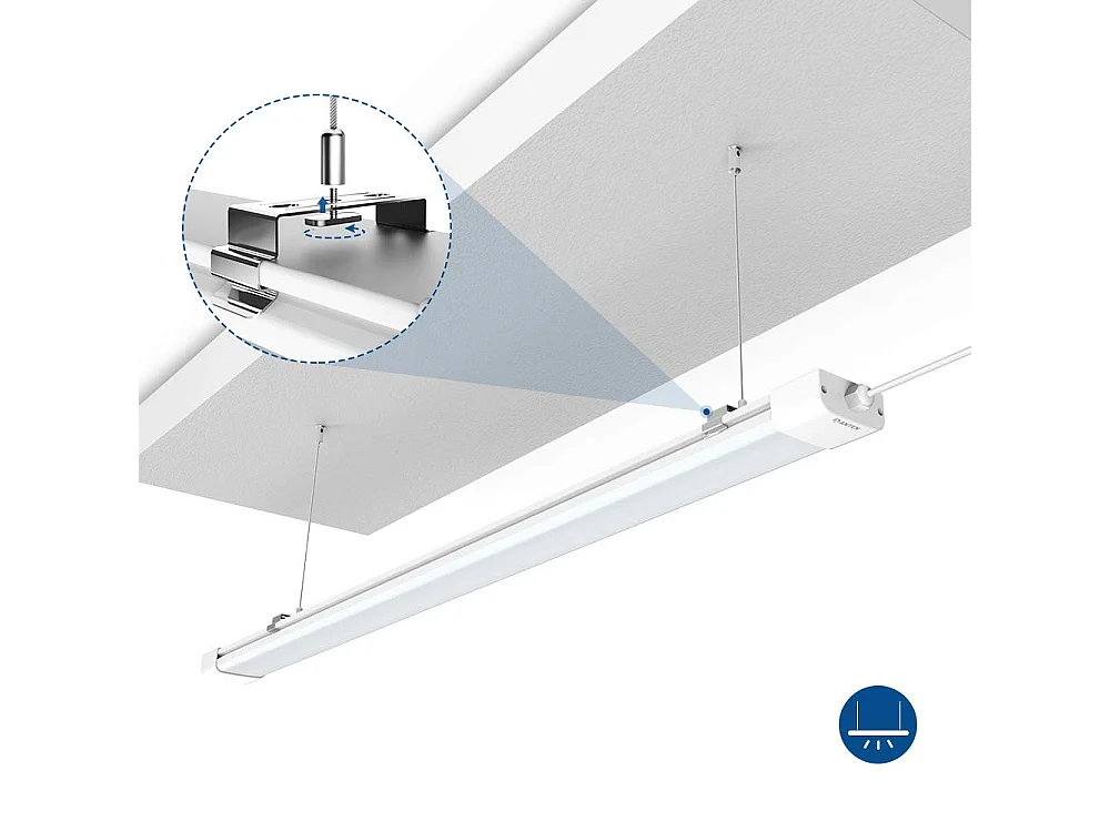 Anten Neon LED 120 cm, 36 W, 3960 lm, Kaltweiß 4000 K, LED-Röhre, LED-Lichtleiste, IP65 wasserdichte Deckenleuchte, Werkstatt/Keller/Büro/Hobby/Scheune