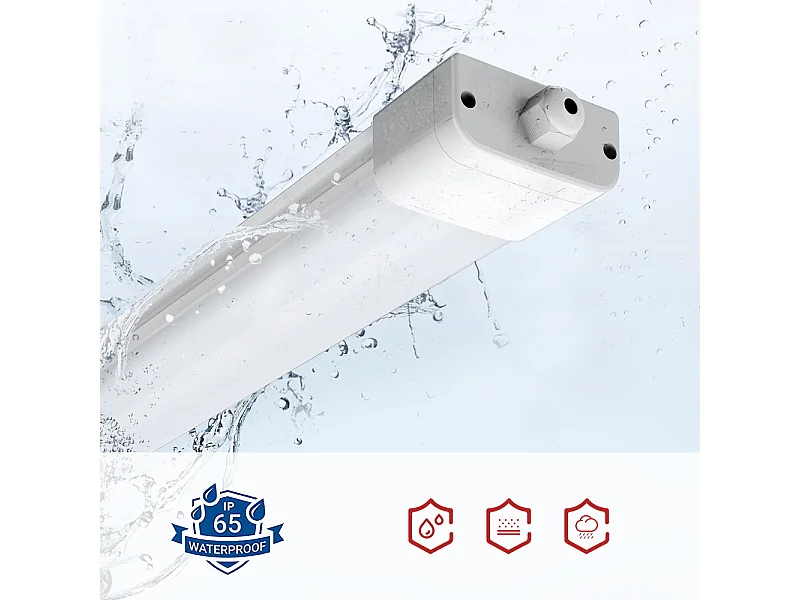 Anten Neon LED 60CM/18W/1980lm Kaltweiß 4000K LED Röhre, LED Streifenlicht, IP65 wasserdichte Deckenleuchte für Werkstatt, Keller, Büro, Kochfeld