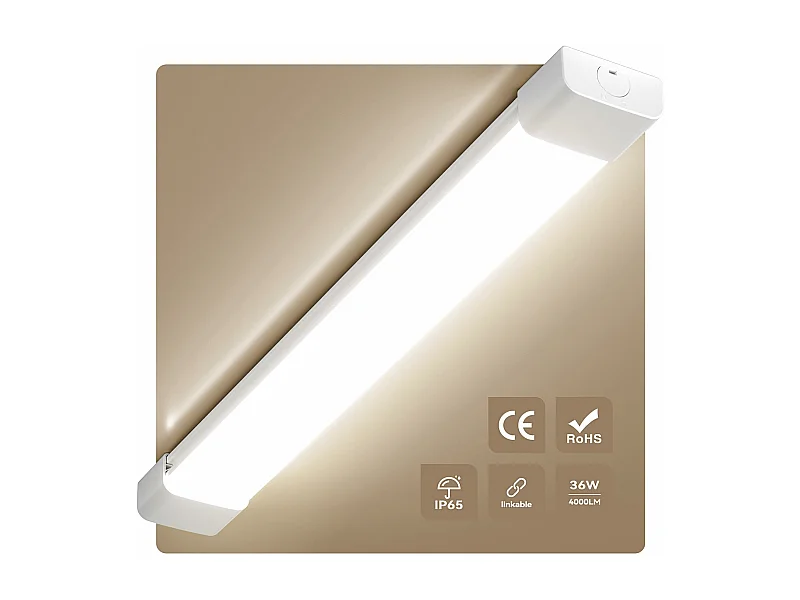 Anten Neon LED 120 cm | 36 W 4000 lm anschließbare LED-Röhre | Naturweiß (4000 K) LED-Lichtleiste IP65 für Garage, Werkstatt, Keller, Badezimmer, Büro, Parkplatz