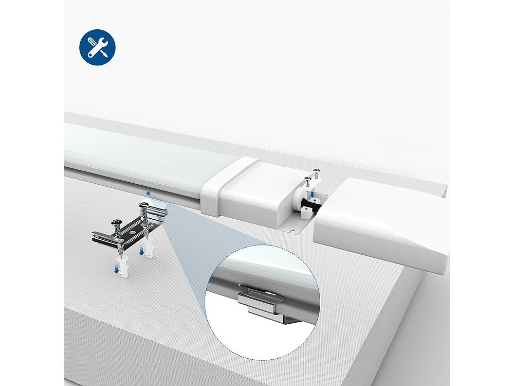 Anten Neon LED 60CM|45W 3960LM Connectable Tube LED|Blanc Naturel(4000K)Reglette LED IP65 pour Garage Ateliers Sous-sol Salle bain Bureau Parking