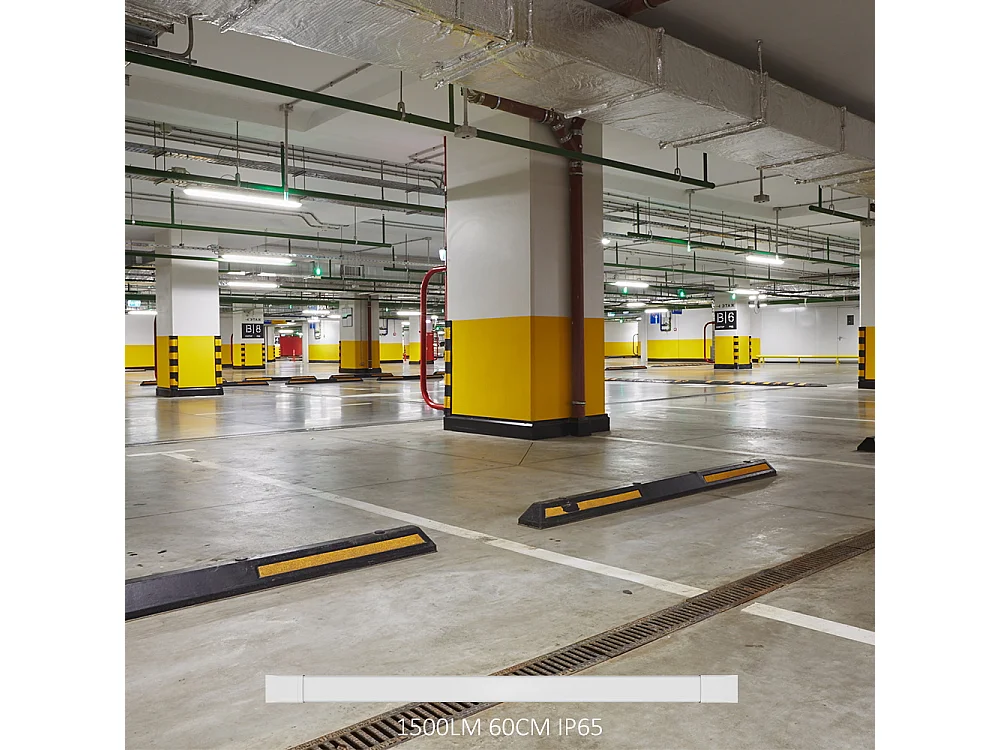 Anten Neon LED 60CM|45W 3960LM Connectable Tube LED|Blanc Naturel(4000K)Reglette LED IP65 pour Garage Ateliers Sous-sol Salle bain Bureau Parking