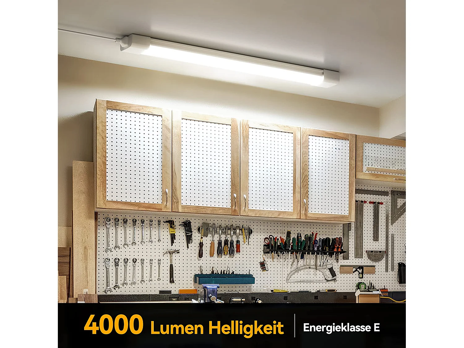 Anten Neon LED 150CM|45W 4950lm Connectable Tube LED|Blanc Naturel(4000K)Reglette LED IP65 pour Garage Ateliers Sous-sol Salle bain Bureau Parking