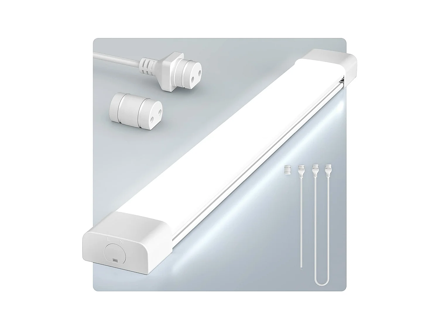 Antenne Neon LED 120CM| 36W 4000lm anschließbare LED-Röhre | Kaltweiß (6000 K) IP65 LED-Lichtleiste für Garage, Werkstatt, Keller, Badezimmer, Büro, Parkplatz