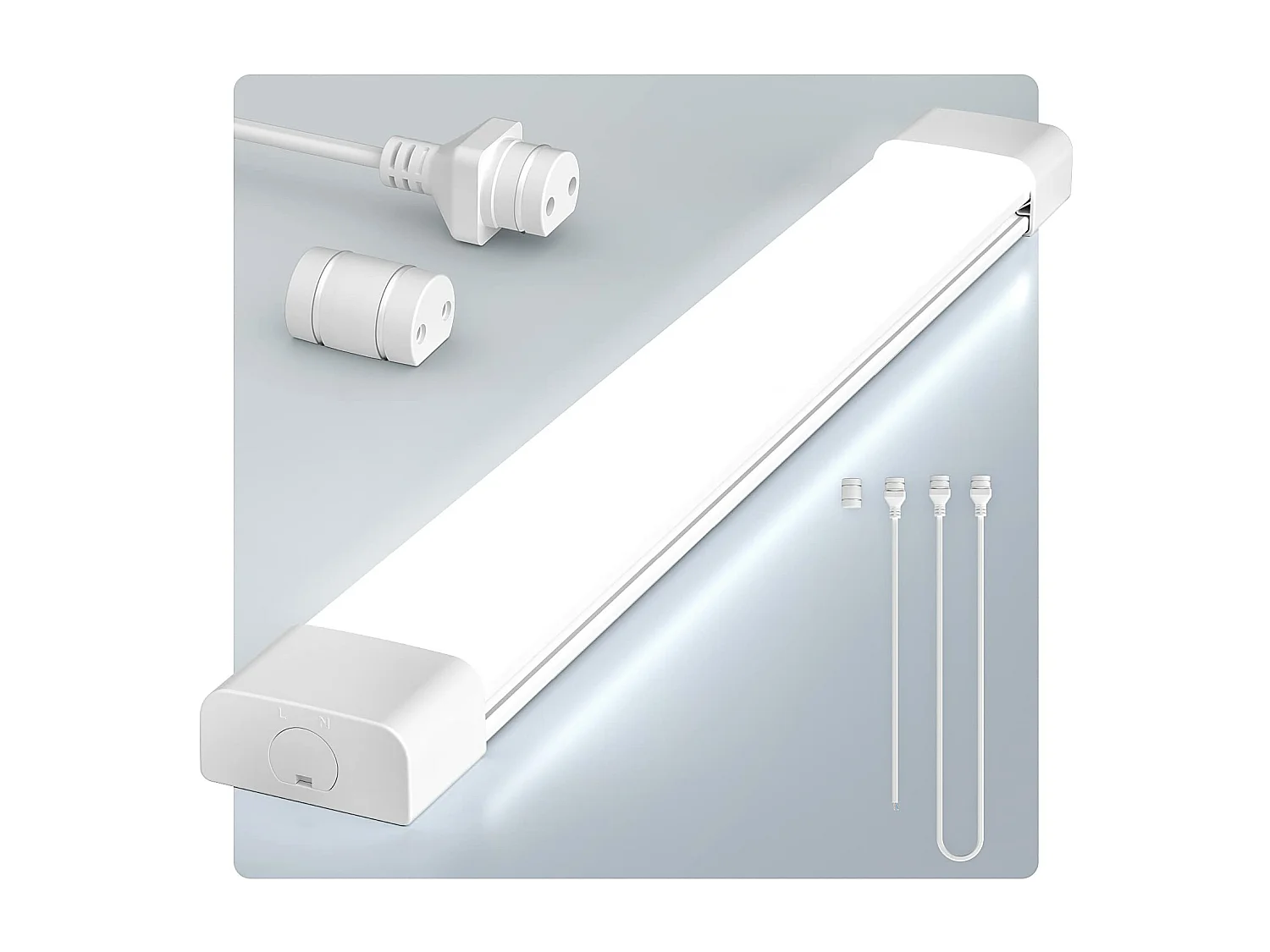 Anten Neon LED 120CM| 36W 4000lm Connectable Tube LED | Blanc Froid(6000K) Reglette LED IP65 pour Garage Ateliers Sous-sol Salle bain Bureau Parking