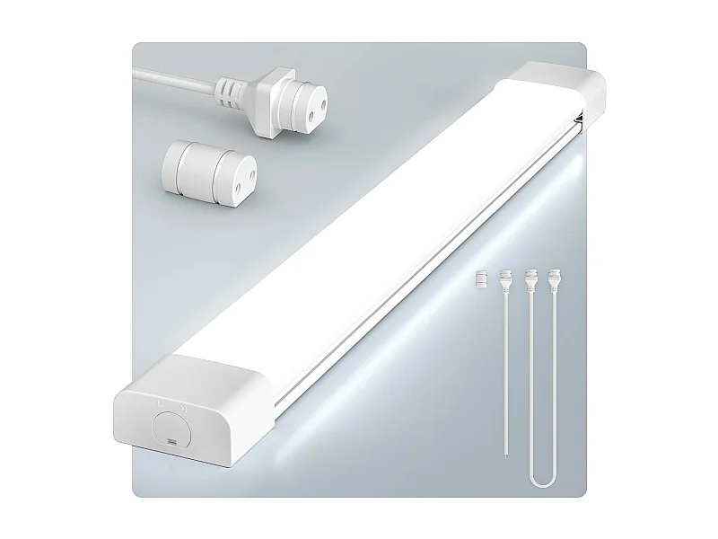 Antenne Neon LED 120CM| 36W 4000lm anschließbare LED-Röhre | Kaltweiß (6000 K) IP65 LED-Lichtleiste für Garage, Werkstatt, Keller, Badezimmer, Büro, Parkplatz