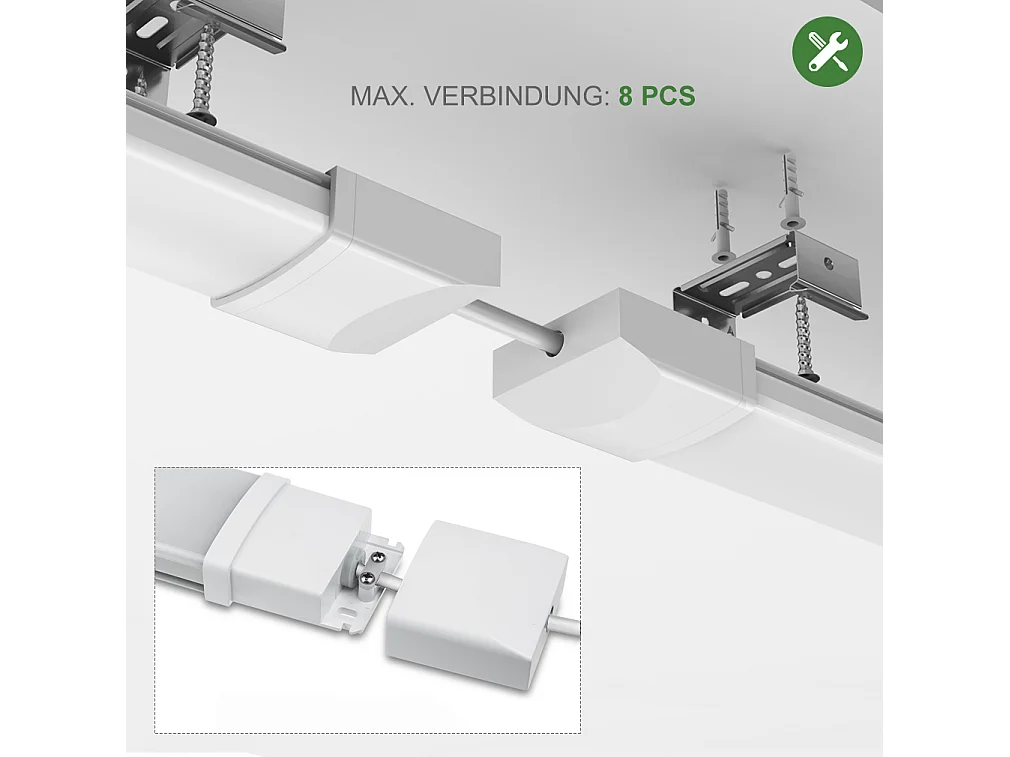 Anten Neonröhre 60cm Ultraleichte LED-Röhre 18W LED-Streifen Neonröhre Innen- und Außenbeleuchtung IP65 Wasserdicht Röhrenbeleuchtung Neutralweiß 4000K