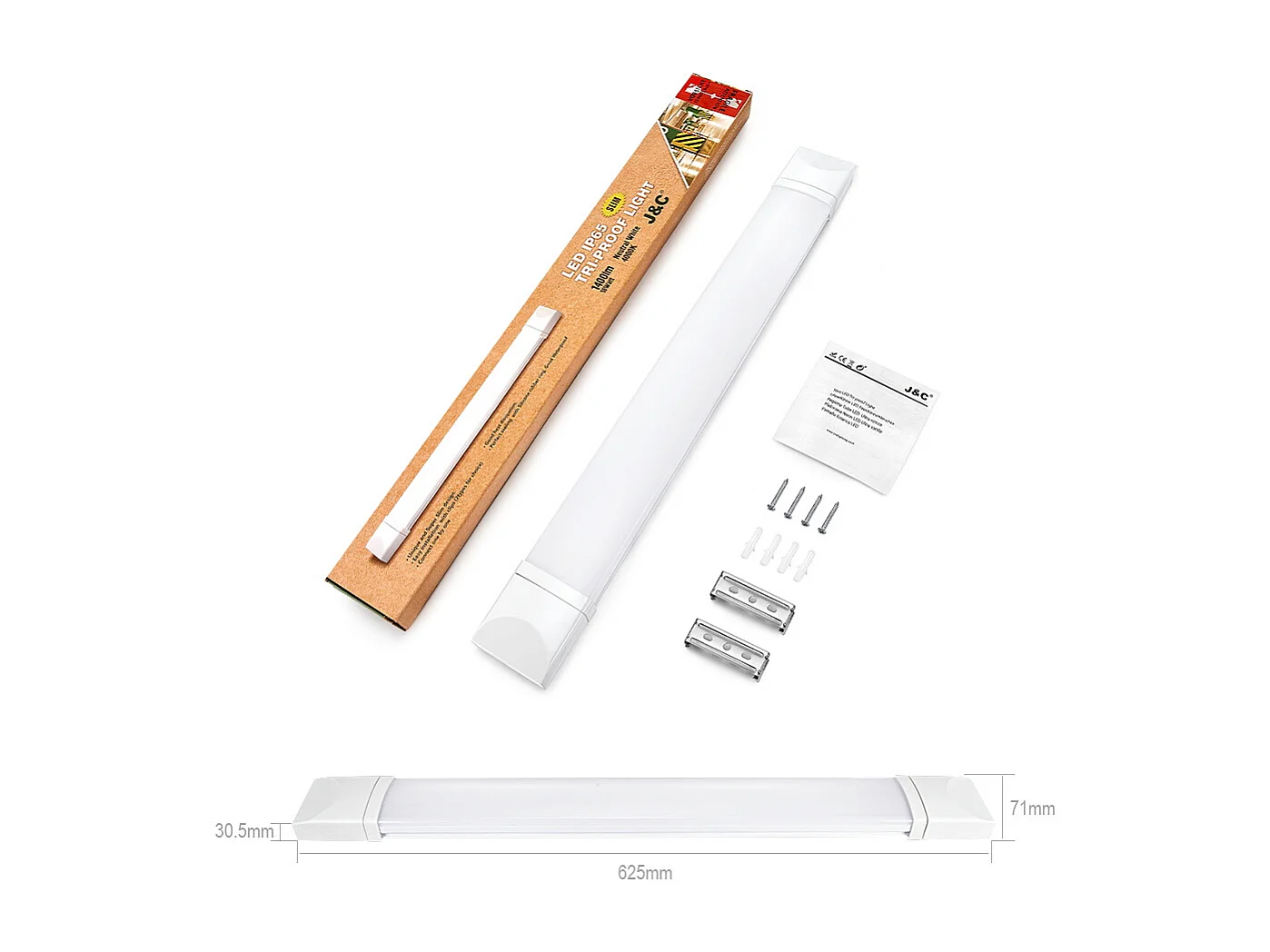Anten Néon Tube 60cm Tube led Ultra-léger Réglette LED 18W Tube Néon Éclairage Intérieur et Extérieur IP65 Étanche Tube Éclairage Blanc Neutre 4000K