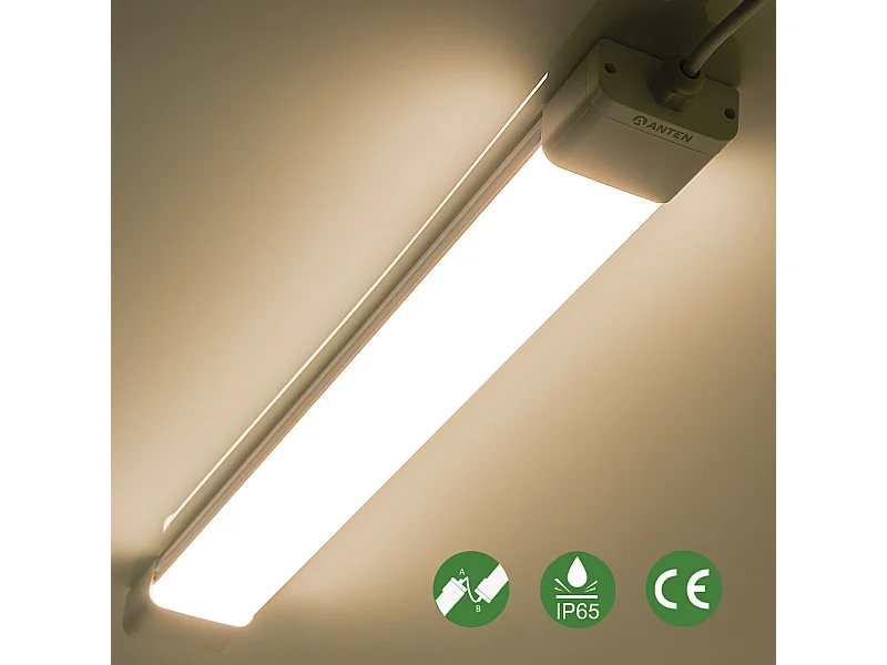 Anten LED-Lichtleiste, IP65, wasserdicht, 150 cm, 4950 lm, 45 W, Kaltweiß 4000 K, LED-Röhre, Deckenleuchte, Werkstatt/Keller/Büro/Hobby/Scheune