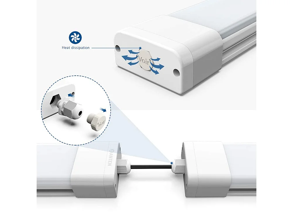 Anten Neon LED 150CM,45W 4950lm Kaltweiß 6000K LED-Röhre, LED-Lichtleiste,IP65,Deckenleuchte für Werkstatt/Keller/Büro/Hobby/Scheune/Laden