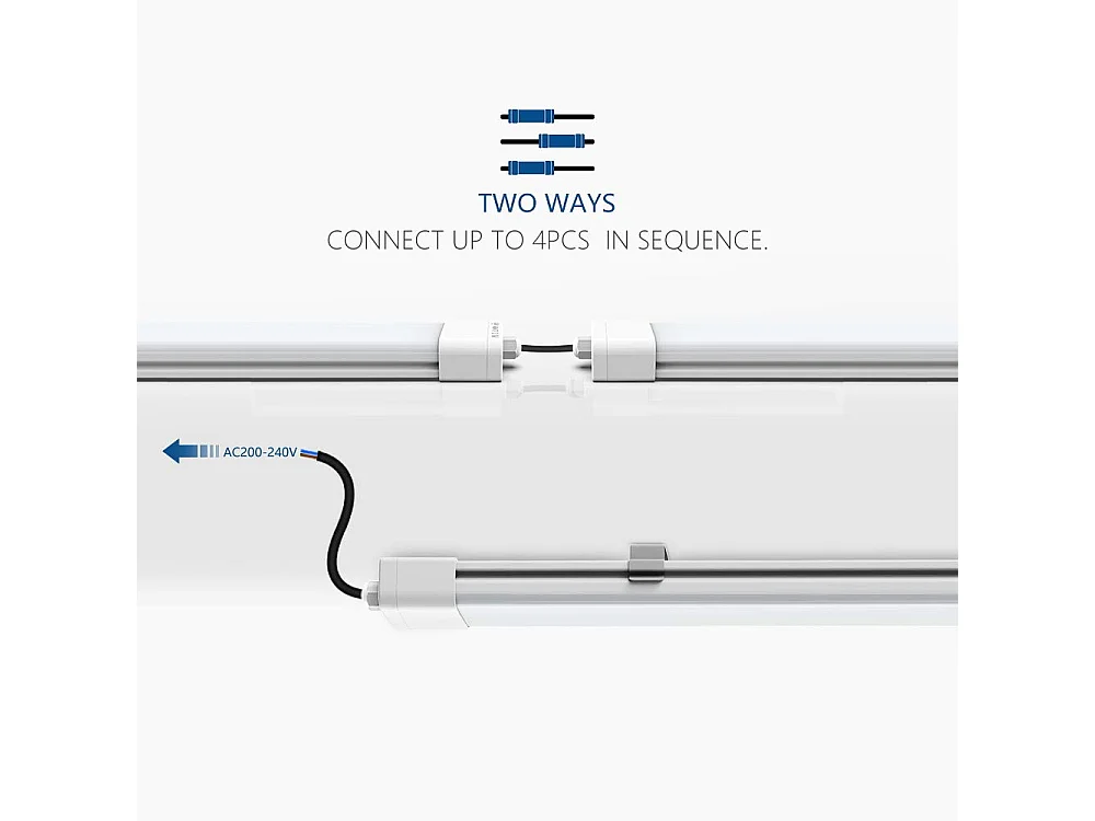 Anten Neon LED 150CM,45W 4950lm Kaltweiß 6000K LED-Röhre, LED-Lichtleiste,IP65,Deckenleuchte für Werkstatt/Keller/Büro/Hobby/Scheune/Laden