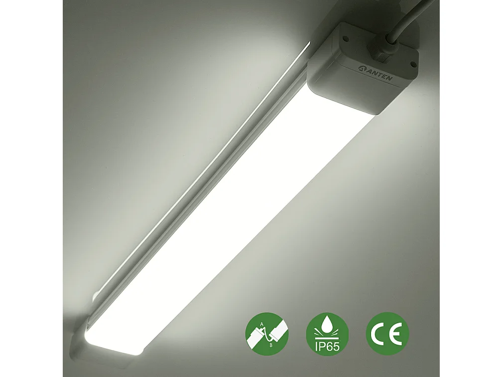 Anten Neon LED 60CM,18W,1980lm Kaltweiß 6000K LED-Röhre, LED-Streifen, IP65 wasserdichte Deckenleuchte für Werkstatt/[Energieklasse E]
