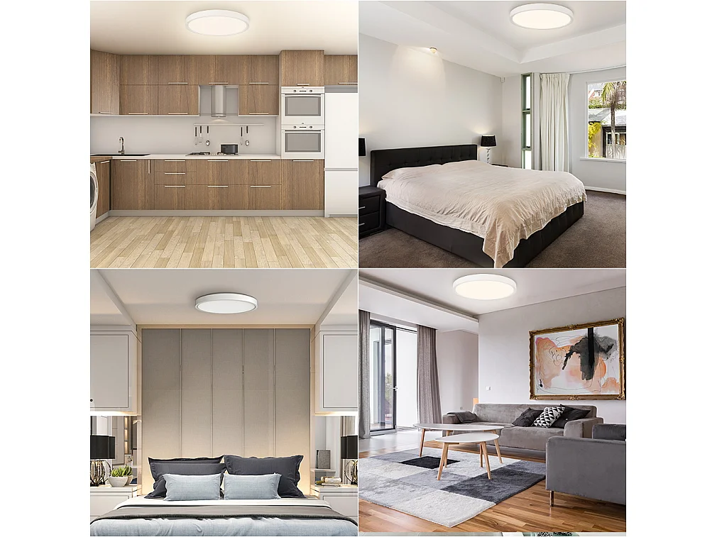 Anten 24W LED Deckenleuchte, 4000K LED Deckenleuchte, Ultradünne Runde Deckenlampe für Küche Schlafzimmer Wohnzimmer Esszimmer, Weiß